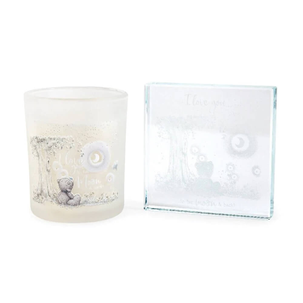 SIGNATURE: MOON & BACK CANDLE & GLASS PLAQUE SET