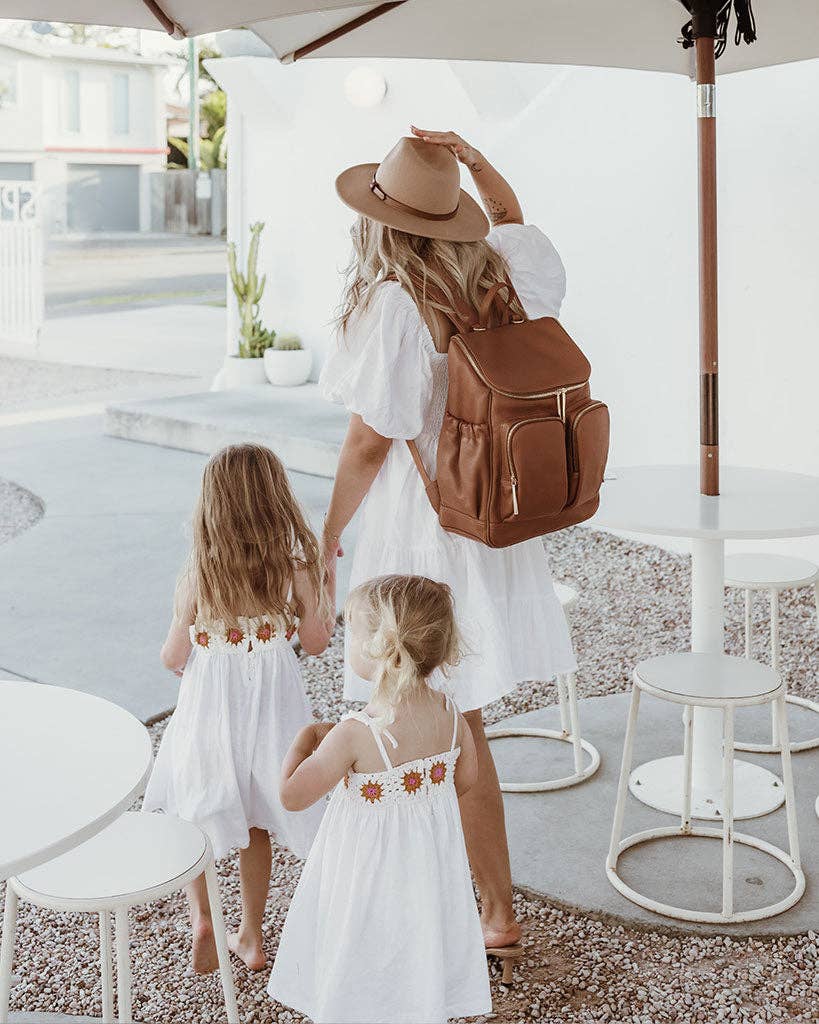 OiOi Signature Nappy Backpack - Terracotta Genuine Leather