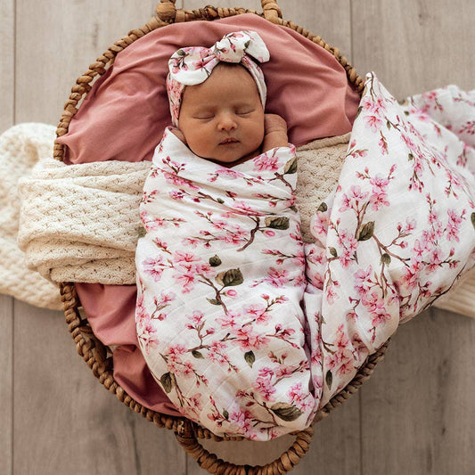 Snuggle Hunny Cherry Blossom Organic Muslin Wrap
