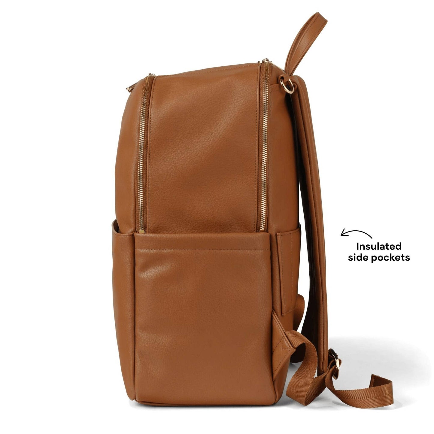 OiOi Multitasker Nappy Backpack - Chestnut Brown Vegan Leather