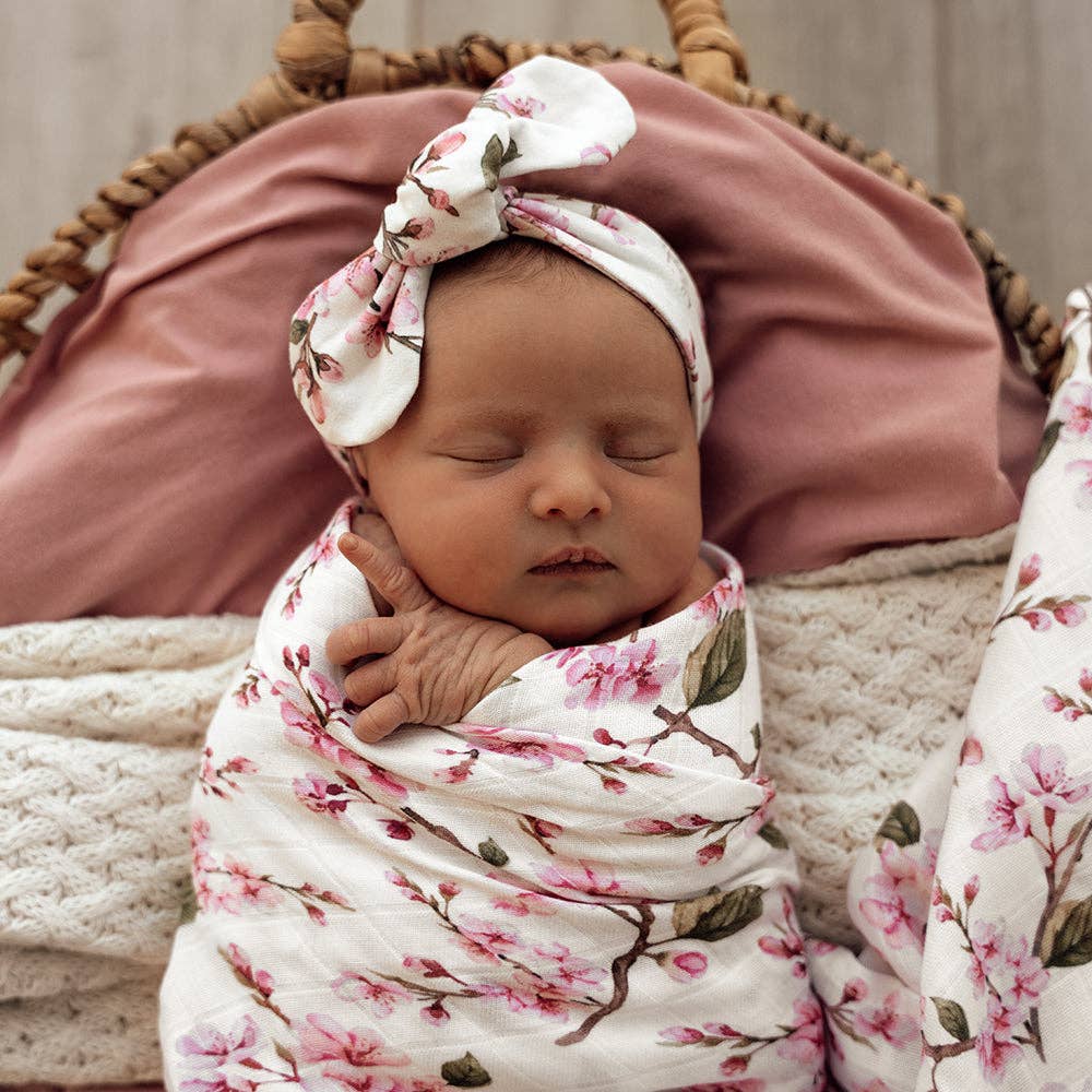 Snuggle Hunny Cherry Blossom Organic Muslin Wrap