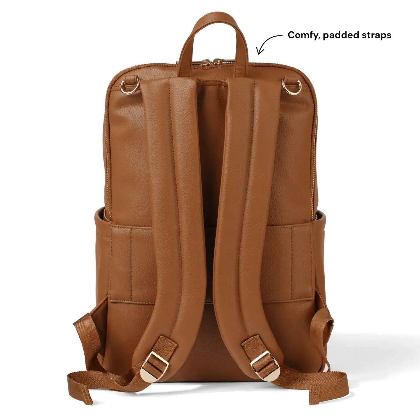 OiOi Multitasker Nappy Backpack - Chestnut Brown Vegan Leather