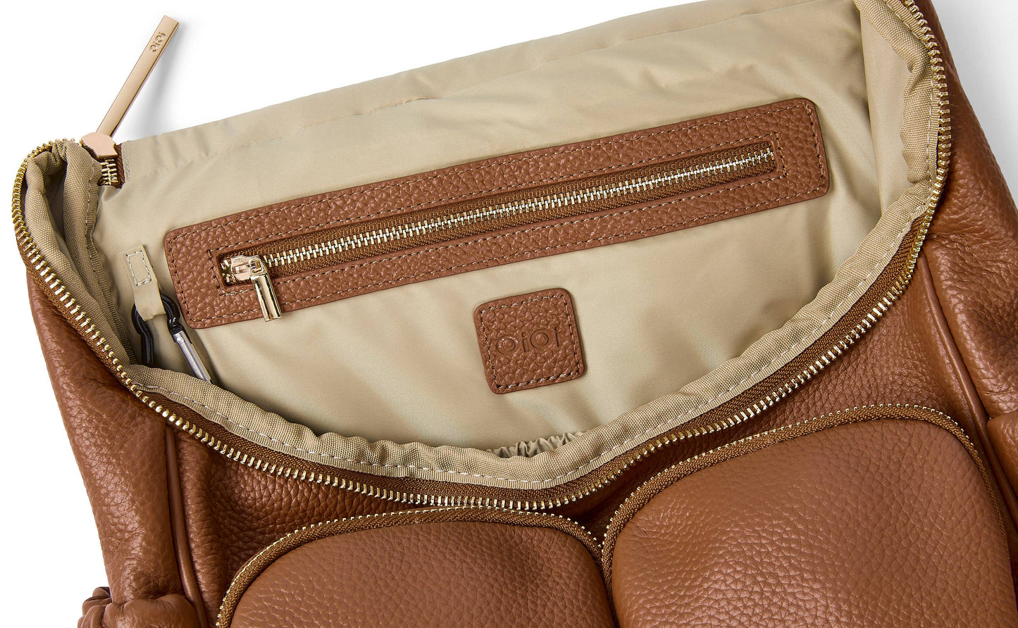 OiOi Signature Nappy Backpack - Terracotta Genuine Leather