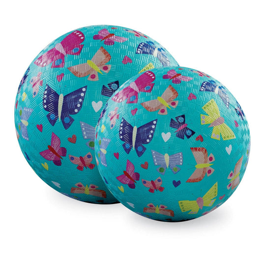 7 Inch Playground Ball - Butterfly Rainbow (Aqua)
