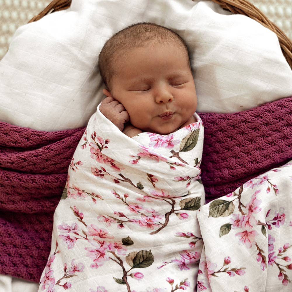 Snuggle Hunny Cherry Blossom Organic Muslin Wrap