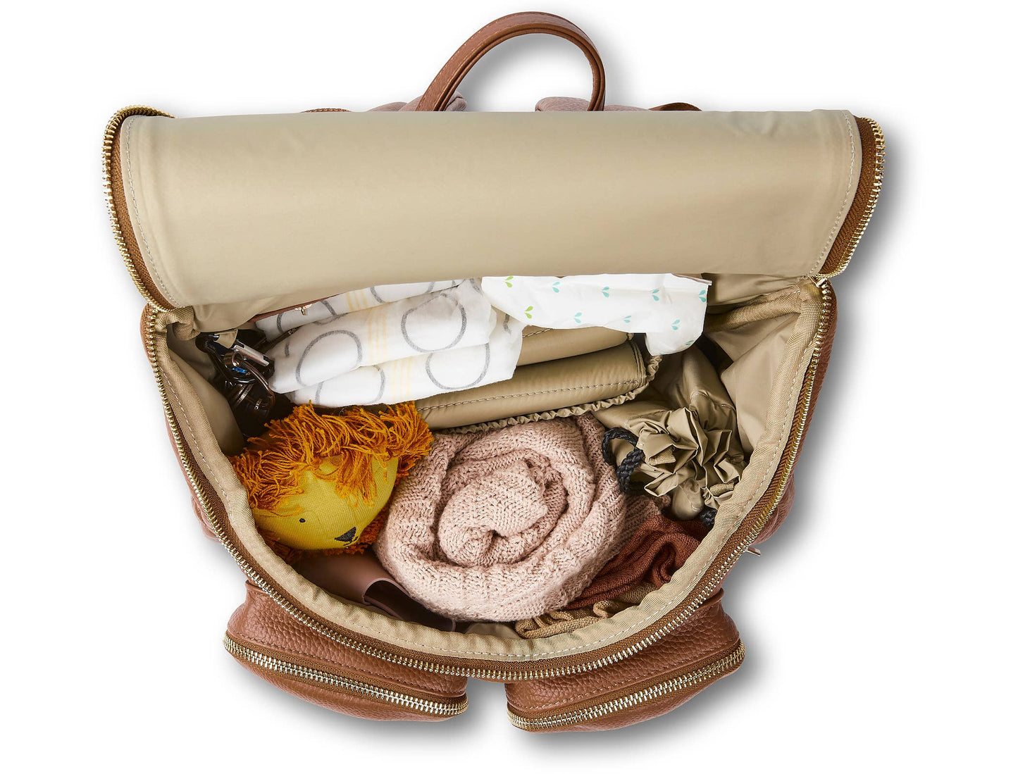 OiOi Signature Nappy Backpack - Terracotta Genuine Leather
