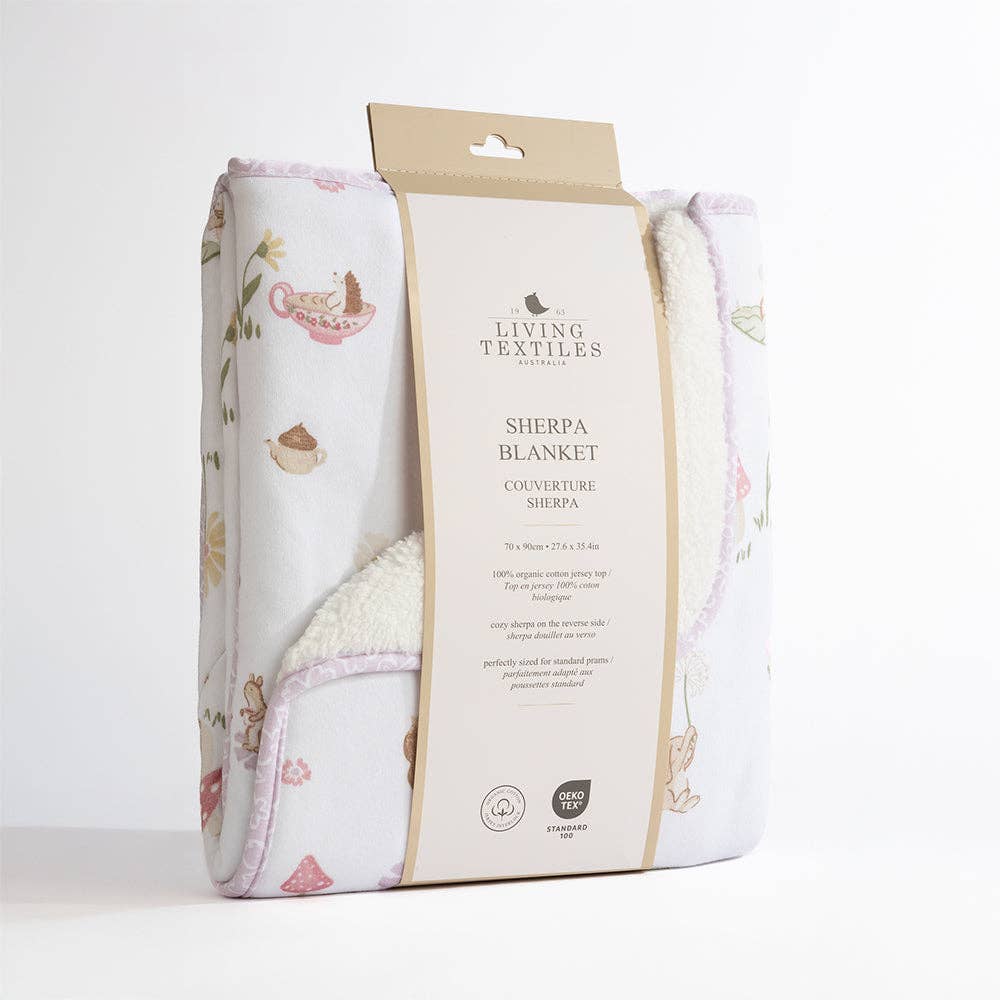 Jersey Sherpa Pram Blanket - Whimsical Wonderland