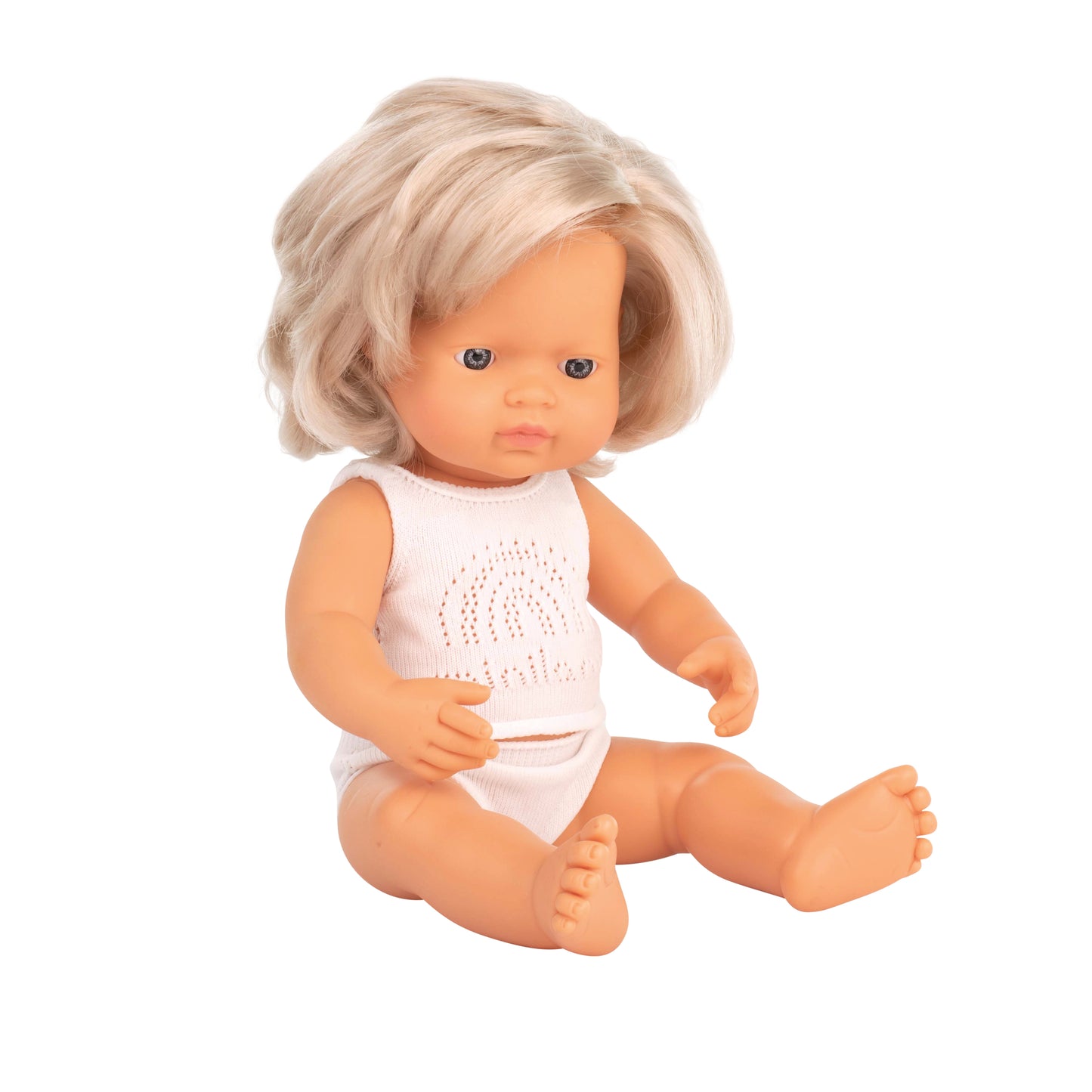 Miniland - Baby Doll - Caucasian Girl 38cm - Anatomically Correct