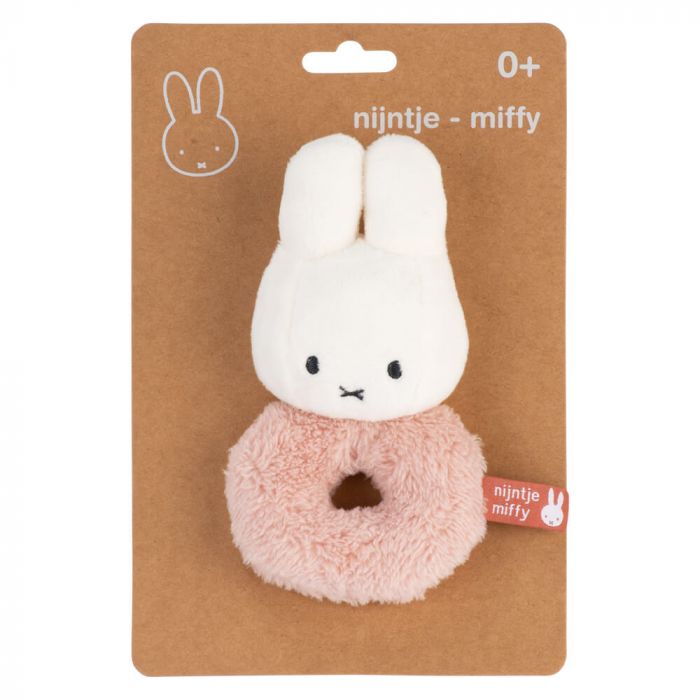 MIFFY FLUFFY RING RATTLE - PINK OR GREEN