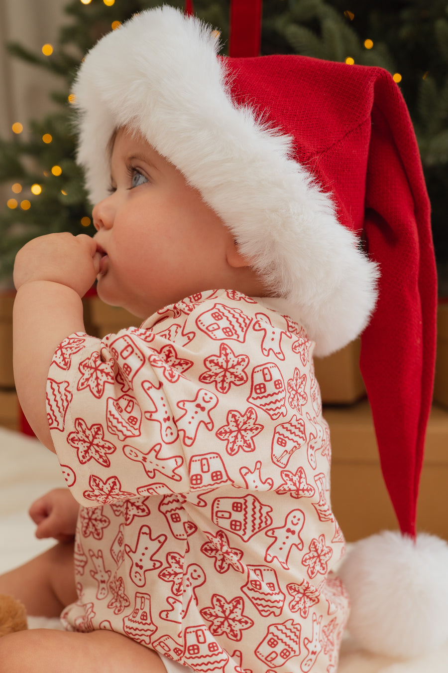 Little & Fern Knit Santa Hat | Rudolph Red