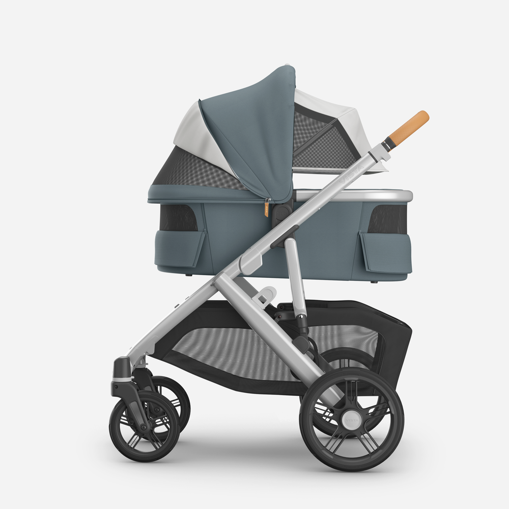 UPPAbaby Vista V3 Pram With Bassinet + FREE Upper Adaptors  + FREE Cup Holder + Free Parent Pack - Callum (Stone Blue & Silver)