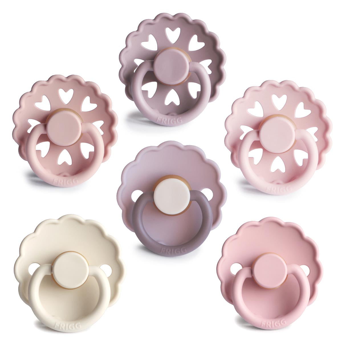 FRIGG Multi Pacifier 6 Pack Latex - Size 1 Blooming Love