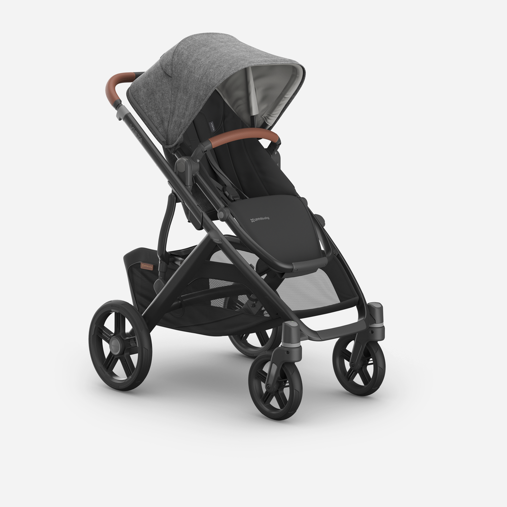 UPPAbaby Vista V3 Pram With Bassinet - Greyson + FREE Upper Adaptors + FREE Cup Holder + FREE Parent Pack (Charcoal Melange / Carbon)