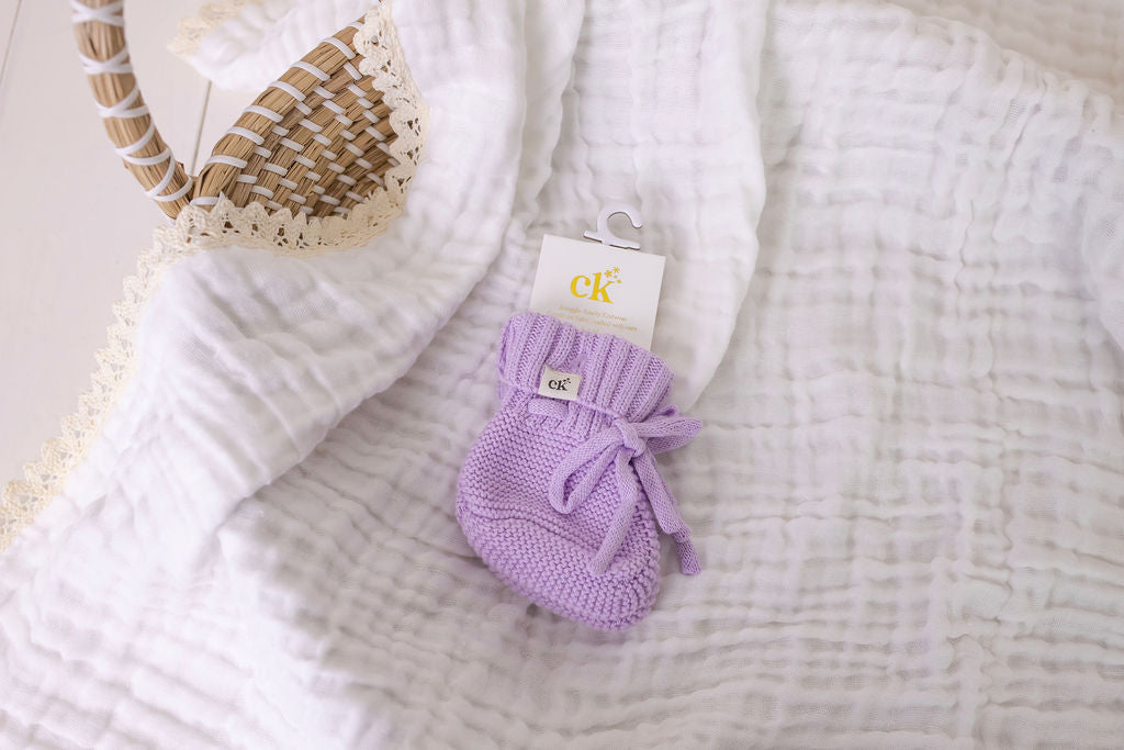 Confetti Kidz Knitted Baby Booties | Lilac 0-6 Months