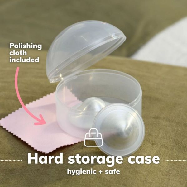 New Beginnings Silver Nursing Cups 55mm L 2Pc