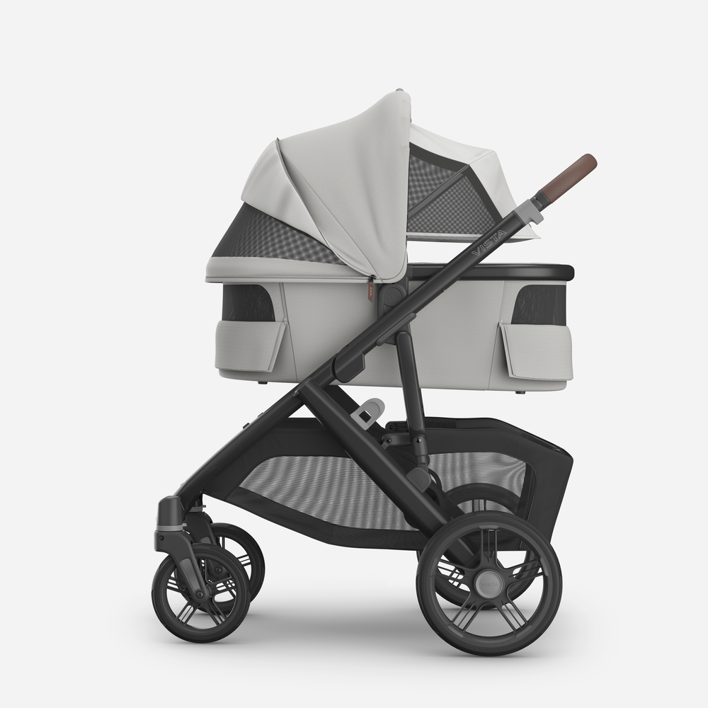 UPPAbaby Vista V3 Pram With Bassinet + FREE Upper Adaptors  + FREE Cup Holder + FREE Parent Psck - Savannah (Pearl Grey Jacquard / Carbon)