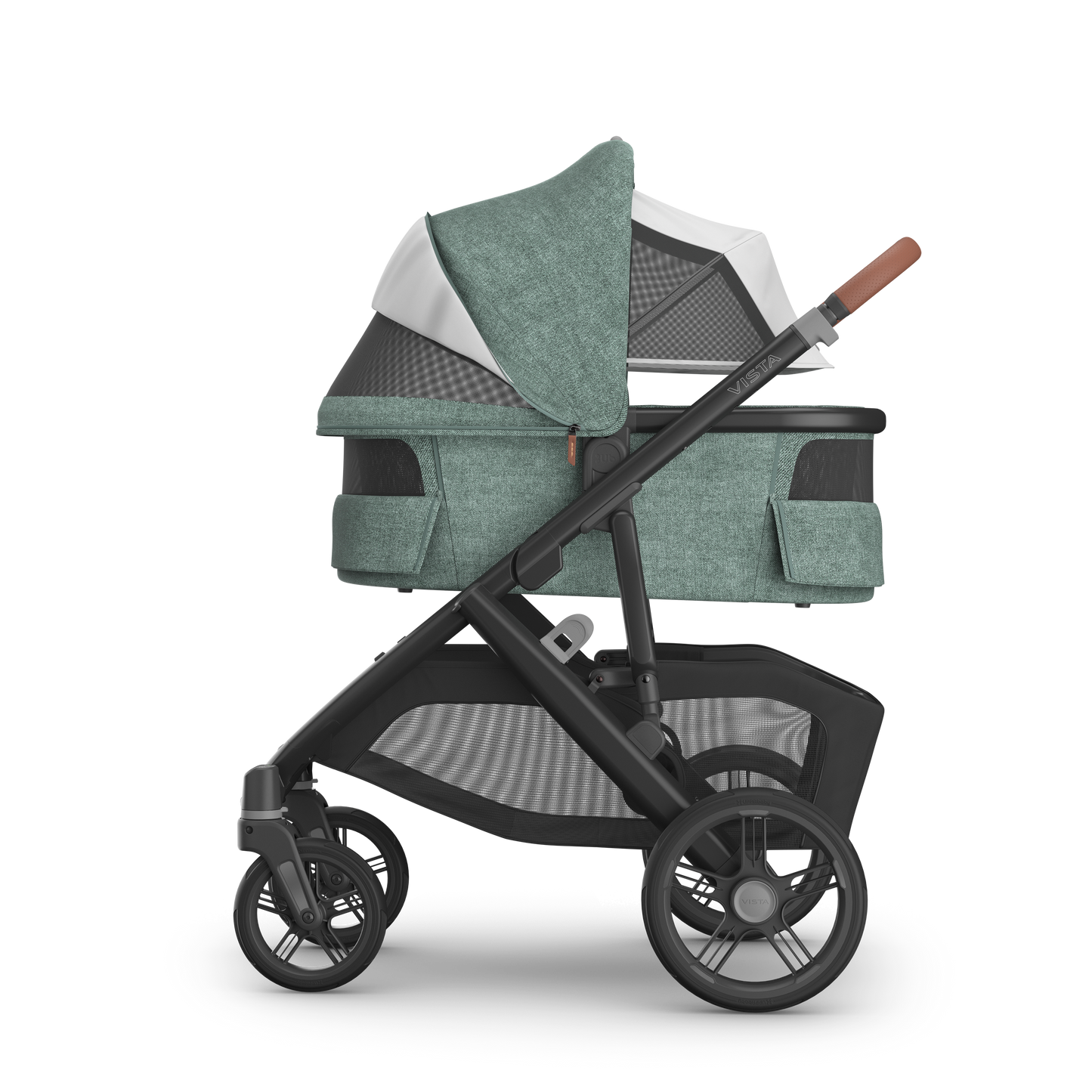 UPPAbaby Vista V3 Pram With Bassinet + FREE Upper Adaptors + FREE Cup Holder + FREE Parent Pack - Gwen (Green Melange)