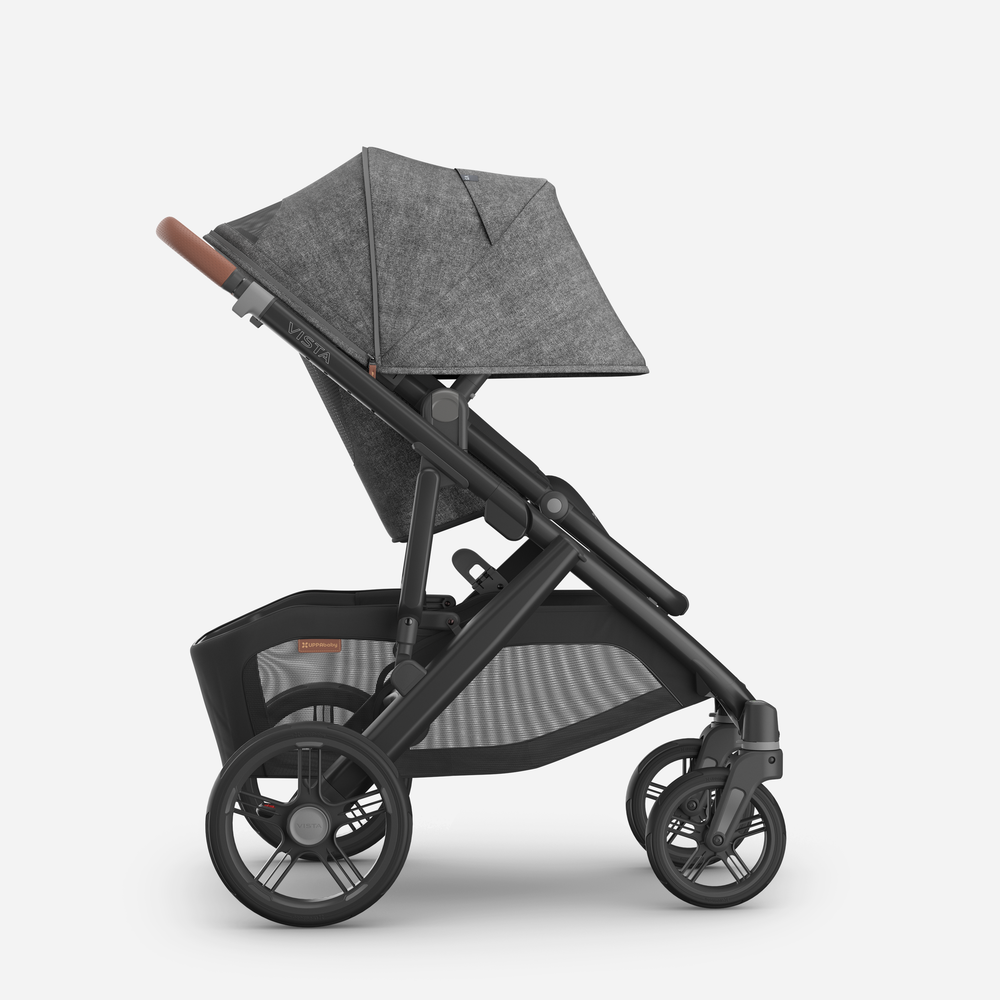 UPPAbaby Vista V3 Pram With Bassinet - Greyson + FREE Upper Adaptors + FREE Cup Holder + FREE Parent Pack (Charcoal Melange / Carbon)