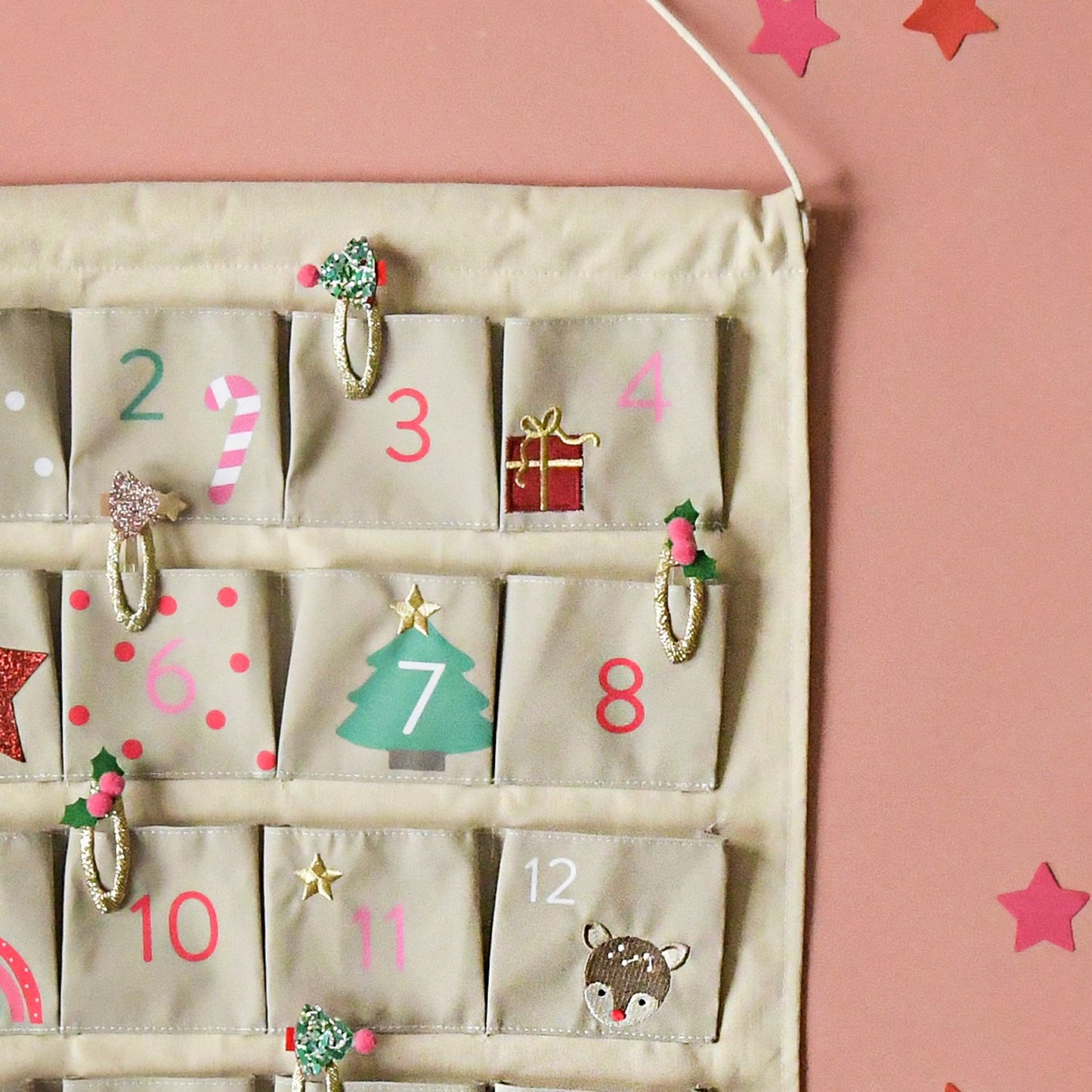 Rockahulakids Jolly Reusable Christmas Advent Pocket Calender