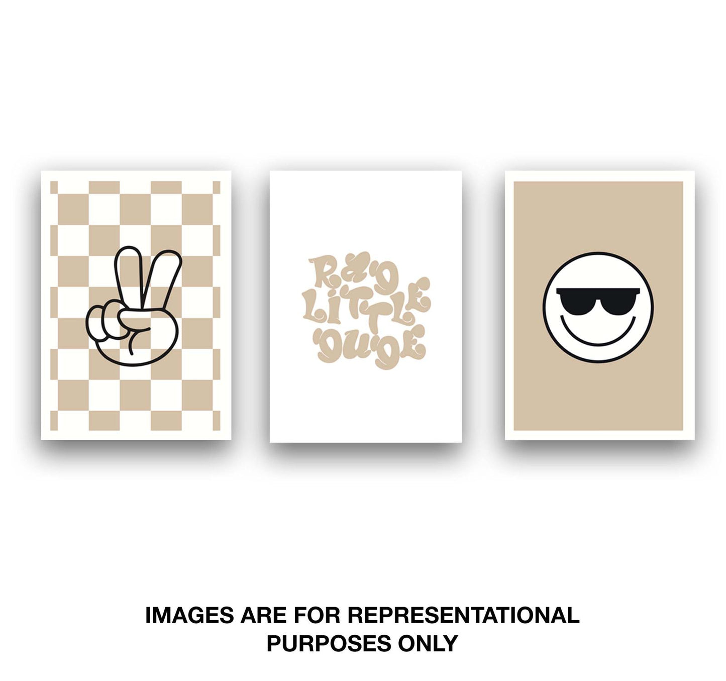 Nursery Prints - A4 - Set Of 3 - Cool Dude