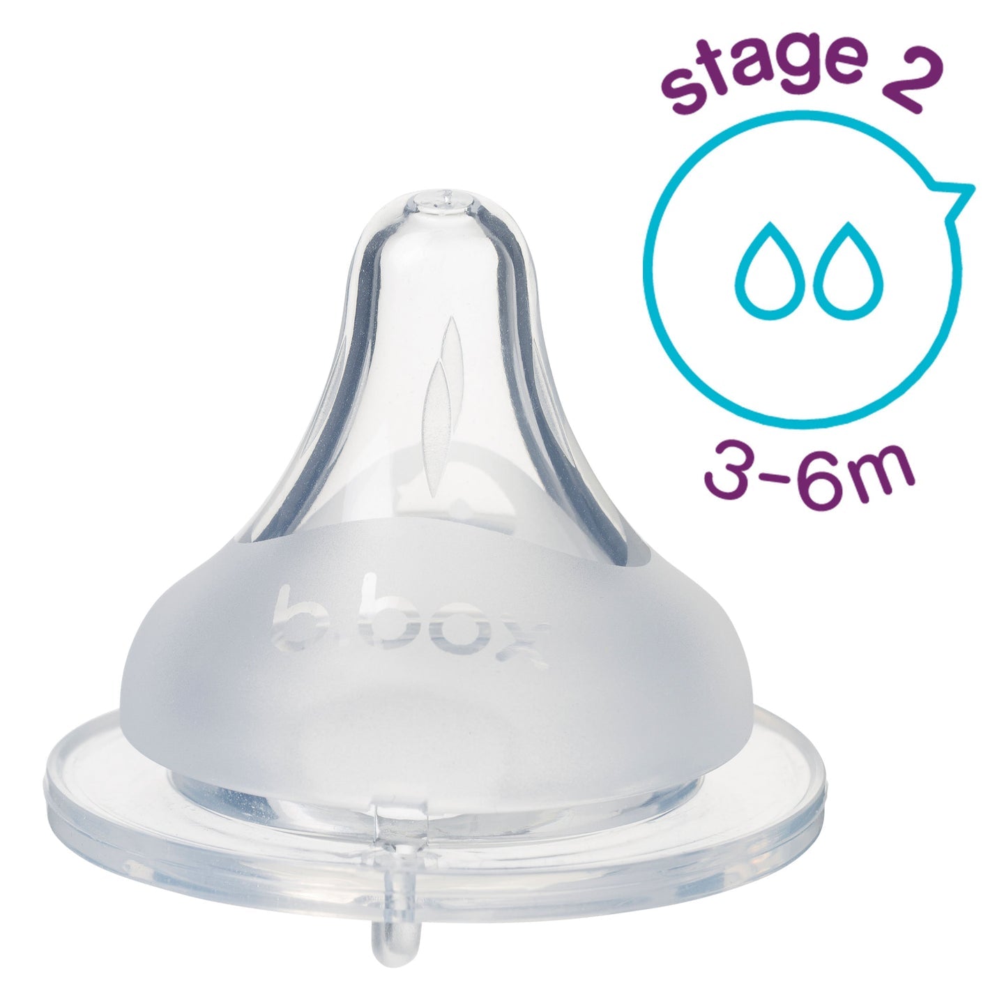 B.Box Baby Anti Colic Bottle Teat - 2 Pack