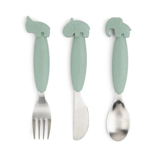 Done by Deer Easy-Grip Cutlery Set - Green