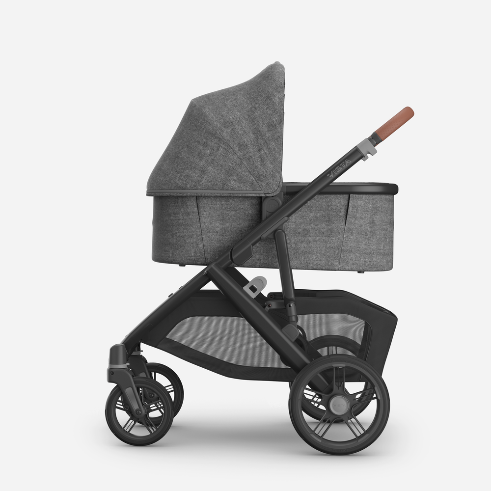 UPPAbaby Vista V3 Pram With Bassinet - Greyson + FREE Upper Adaptors + FREE Cup Holder + FREE Parent Pack (Charcoal Melange / Carbon)
