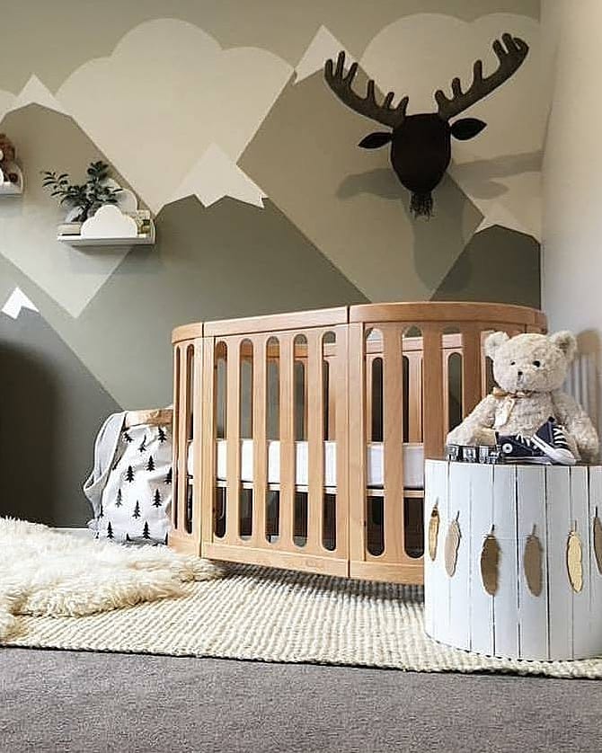 COCOON Nest Natural Convertible Cot Set Including the Australian Made Mattress Set