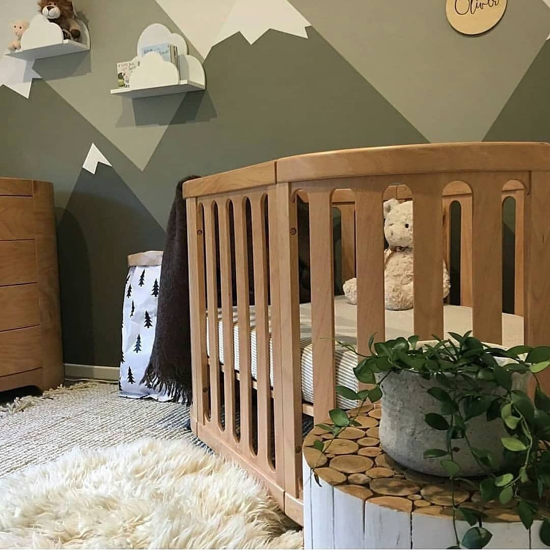COCOON Nest Natural Convertible Cot Set Including the Australian Made Mattress Set
