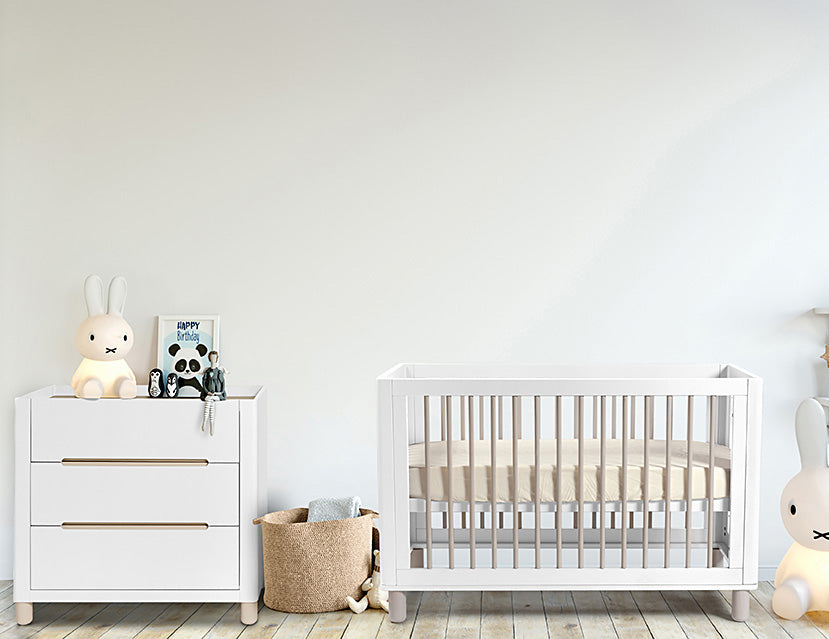 COCOON Bundle Allure Cot & Change Table Including Australian Made Inner Spring Mattress + Toddler Bed Conversion Kit
