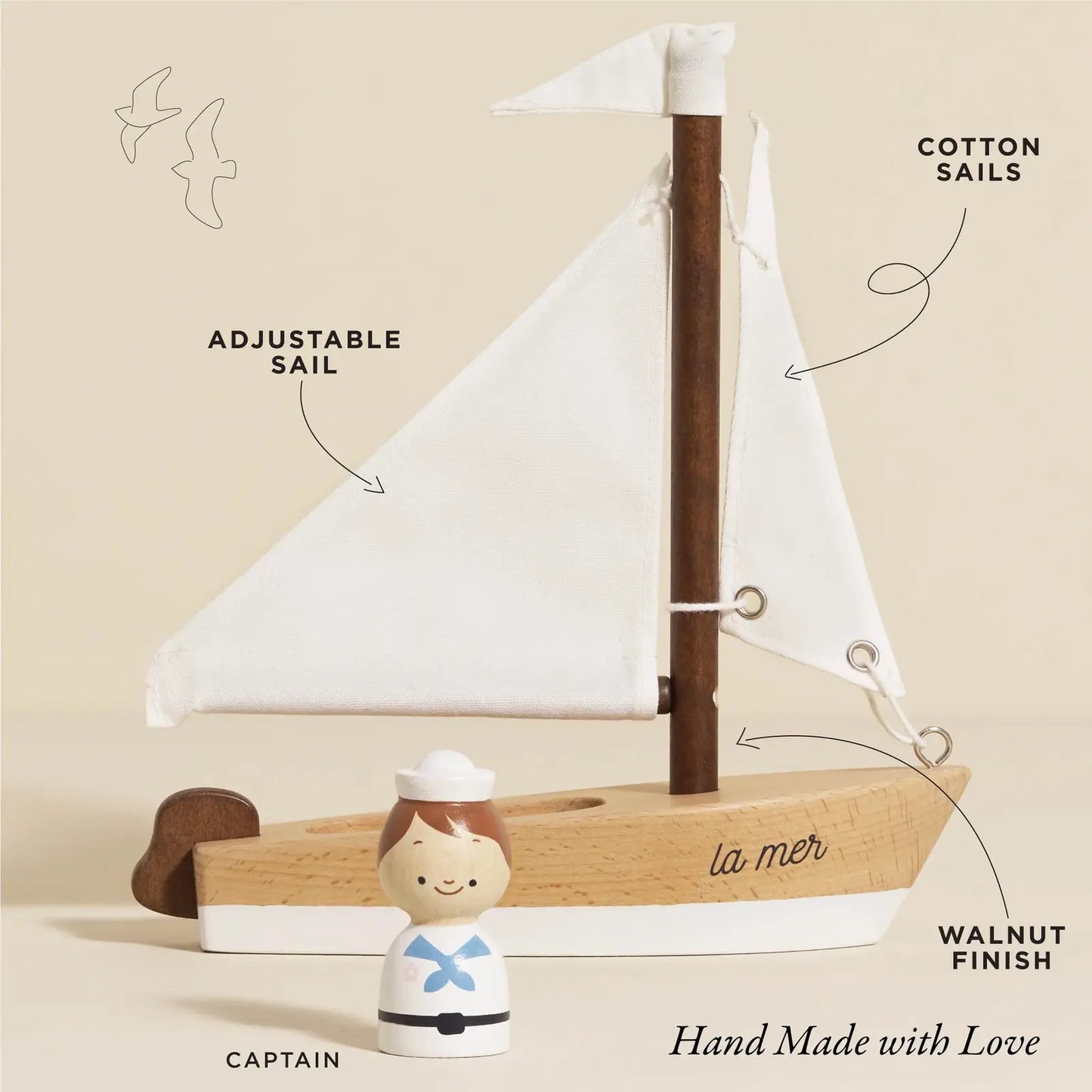 Le Toy Van - Wooden Sailing Boat & Captain
