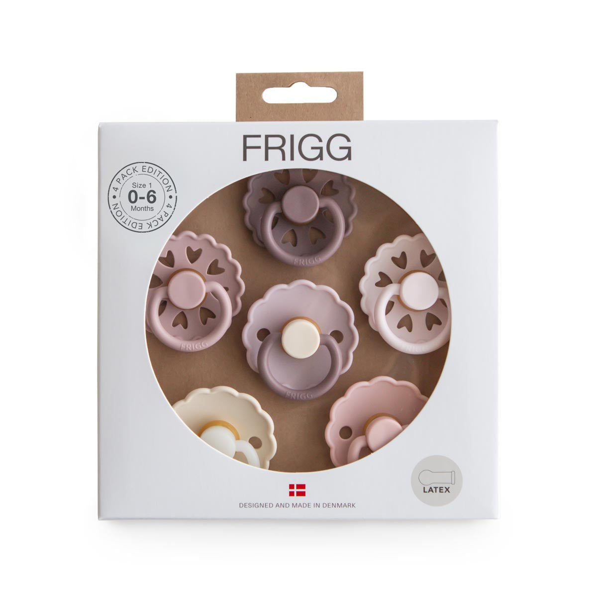 FRIGG Multi Pacifier 6 Pack Latex - Size 1 Blooming Love