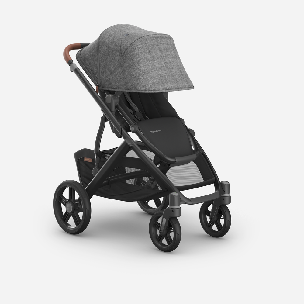 UPPAbaby Vista V3 Pram With Bassinet - Greyson + FREE Upper Adaptors + FREE Cup Holder + FREE Parent Pack (Charcoal Melange / Carbon)