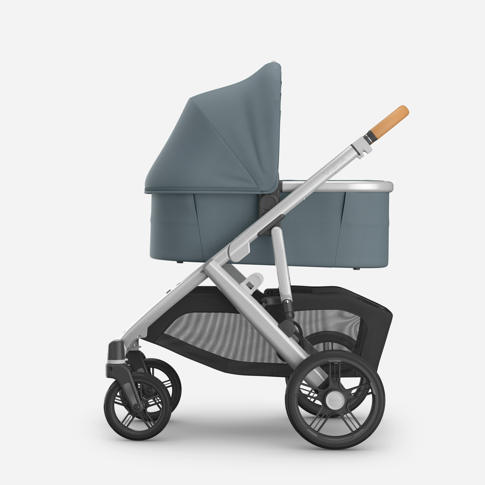 UPPAbaby Vista V3 Pram With Bassinet + FREE Upper Adaptors  + FREE Cup Holder + Free Parent Pack - Callum (Stone Blue & Silver)