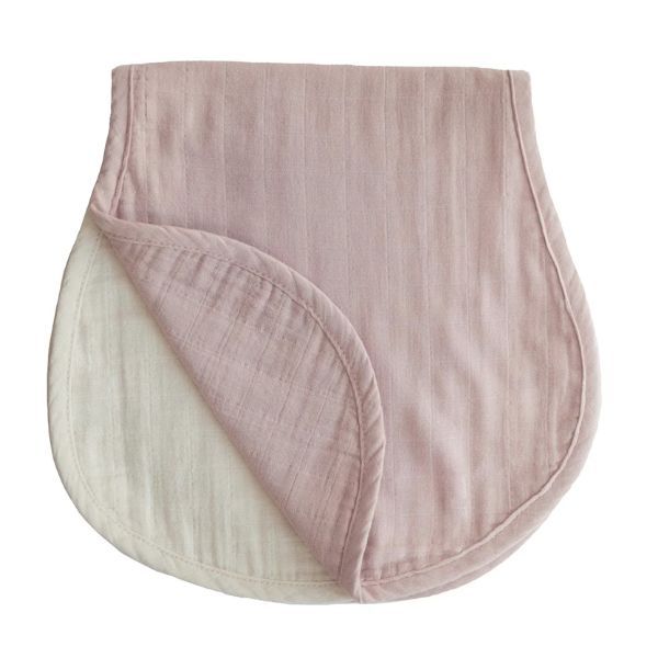 Mushie Burp Cloths 2pk - Blush And Fog