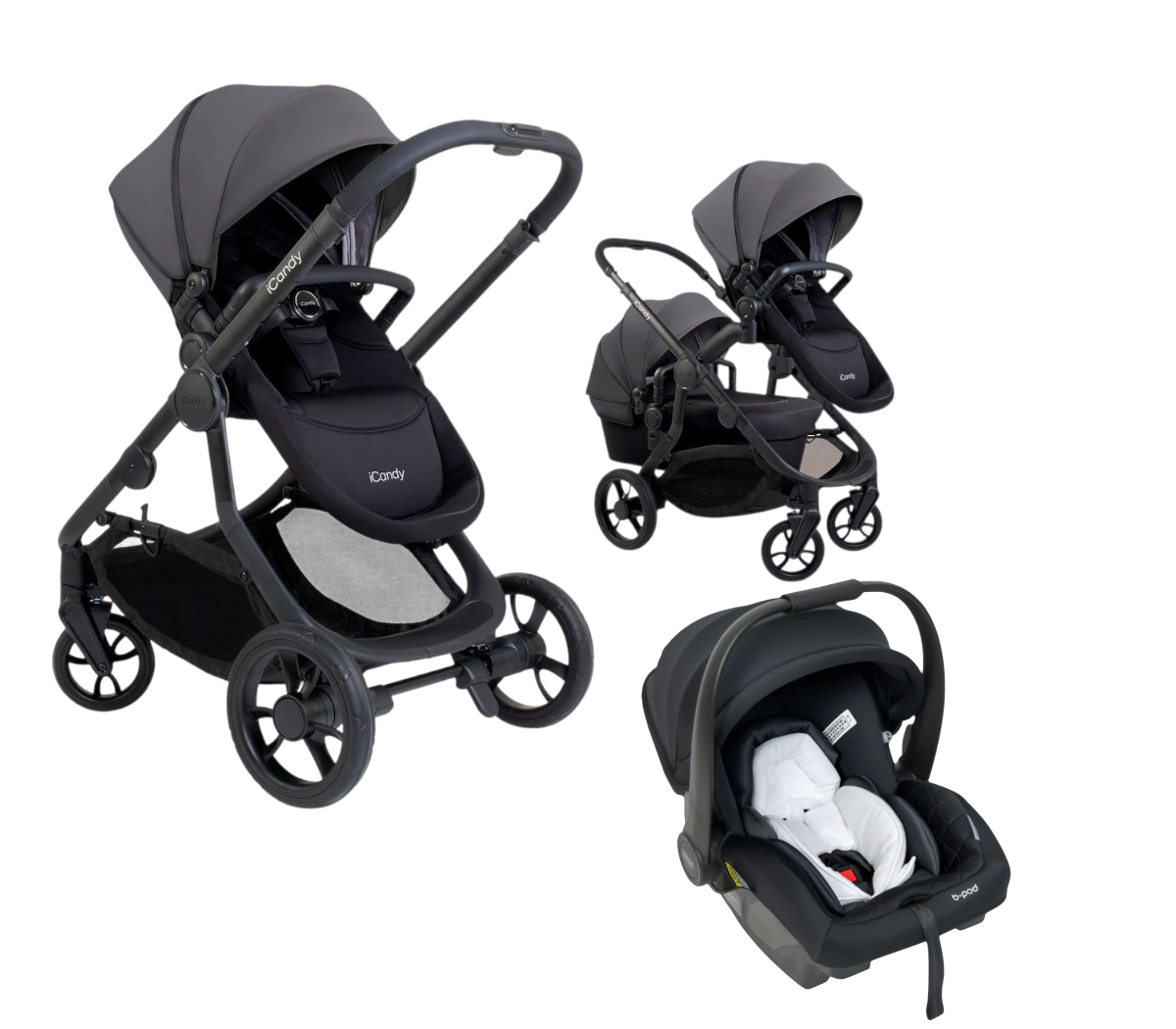 iCandy Orange 4 Pushchair + Britax Bpod (LBW) Capsule Bundle Travel System