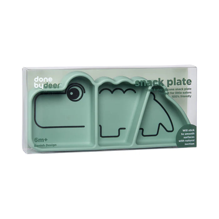 Done by Deer Silicone Stick & Stay Croco Plate - Green