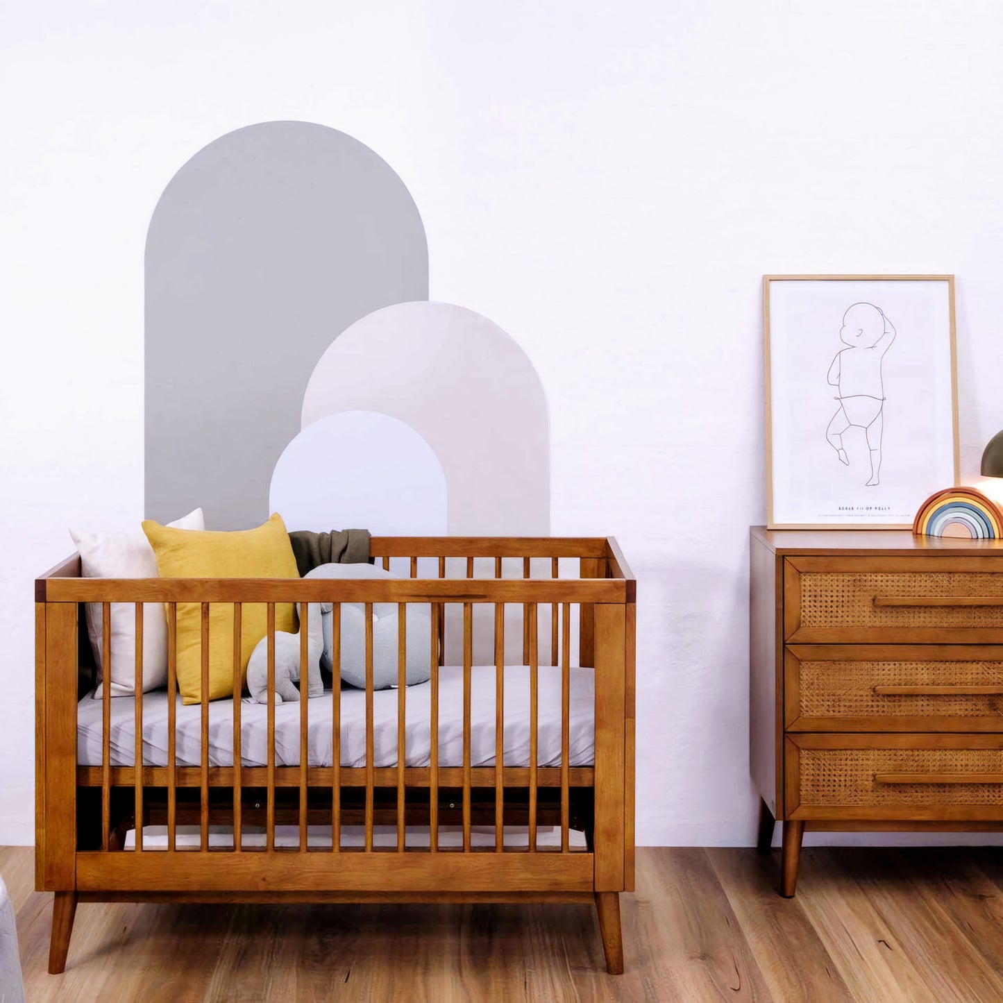 BabyRest Kaya Nursery Cot & Chest Of Drawers Package - Teak