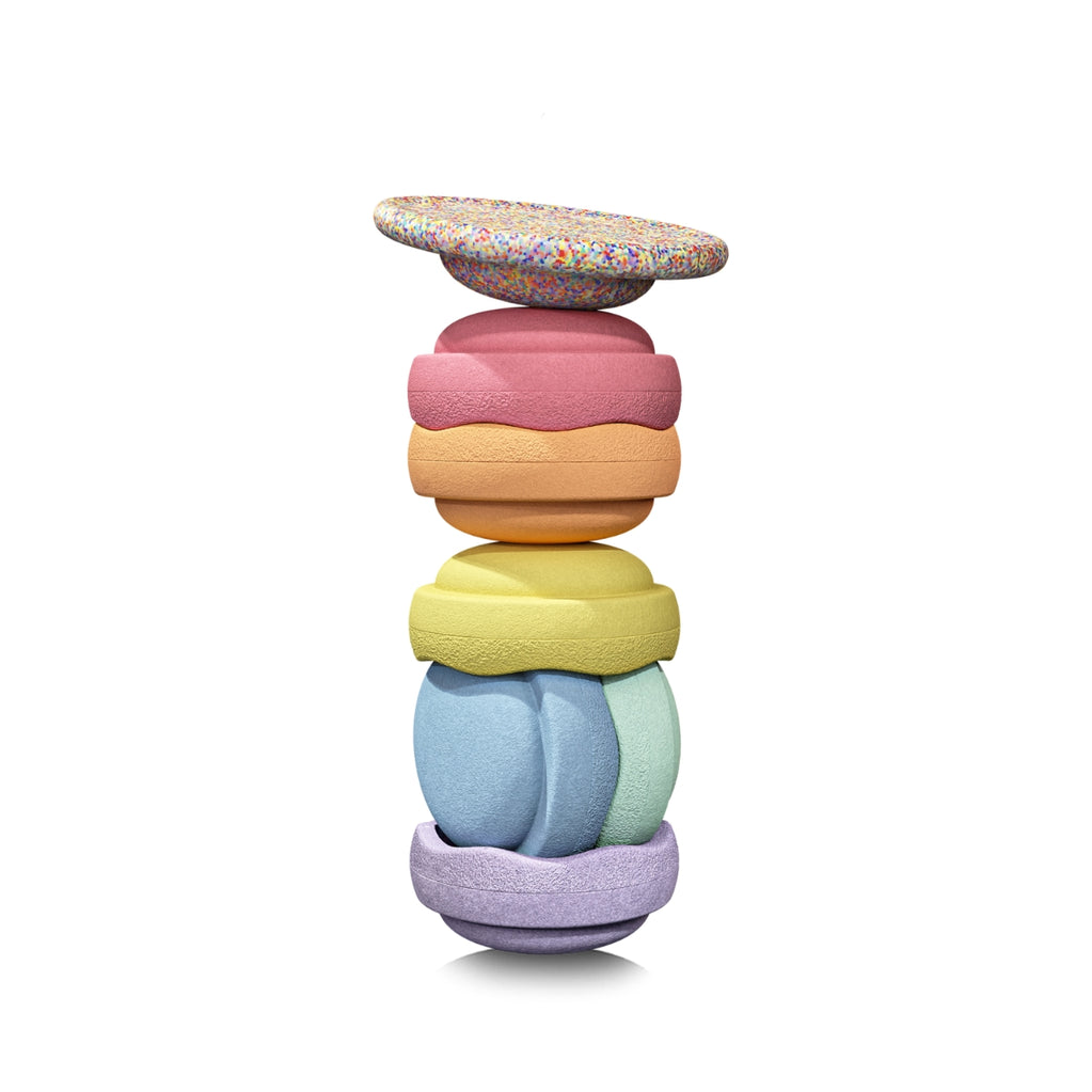 EASTER PROMO - Stapelstein Original Rainbow Pastel Set of 6 + FREE Super Confetti Board