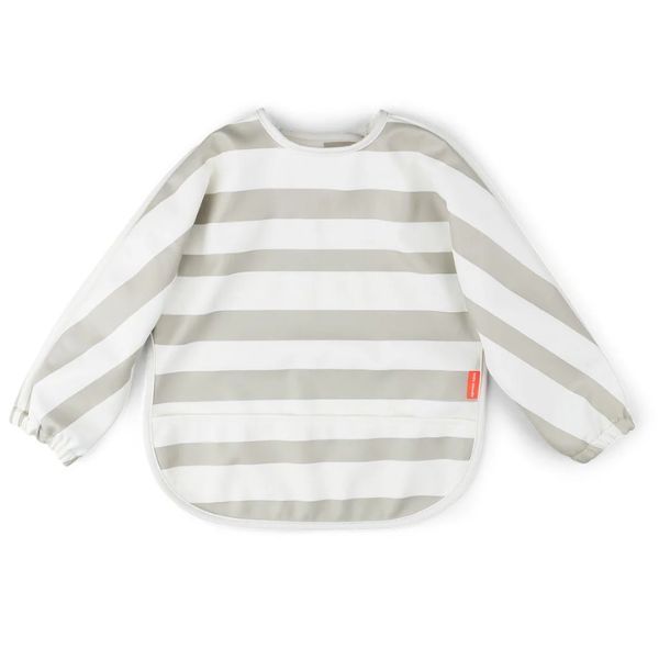 Done By Deer Sleeved Pocket Bib Striped - Sand