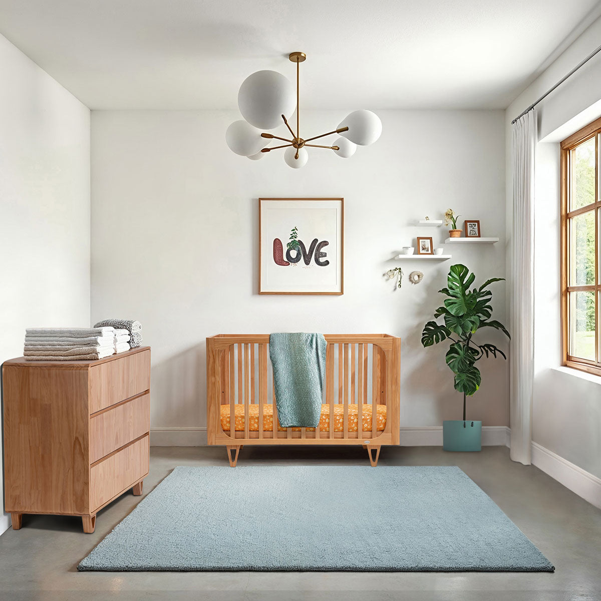 COCOON Vibe Sandstone Cot Including Australian Made Inner Spring Mattress & Toddler Bed Rail