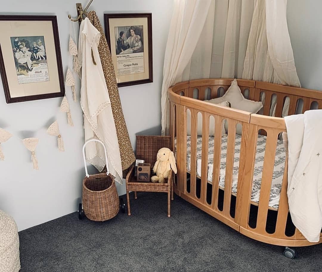 COCOON Nest Natural Convertible Cot Set Including the Australian Made Mattress Set