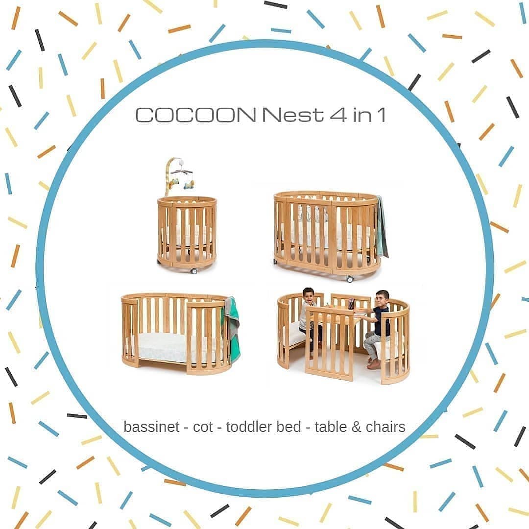 COCOON Nest Natural Convertible Cot Set Including the Australian Made Mattress Set