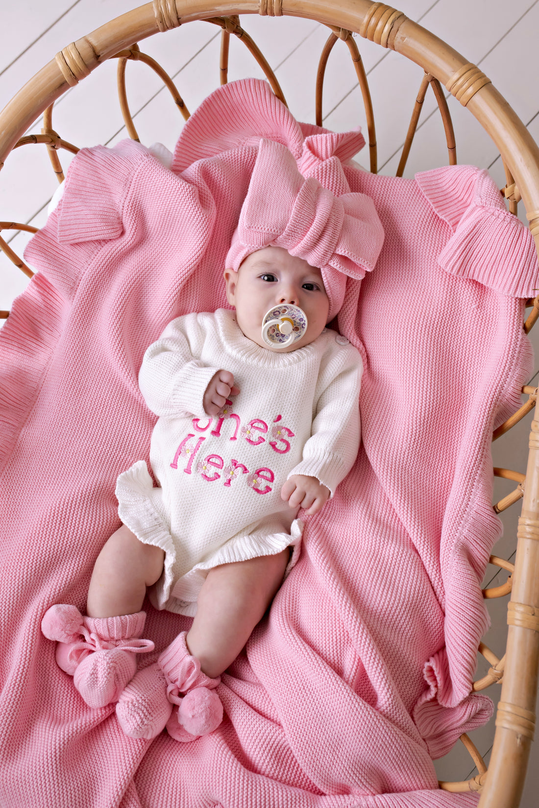 Confetti Kidz Frilly Knit Blanket | Cotton Candy