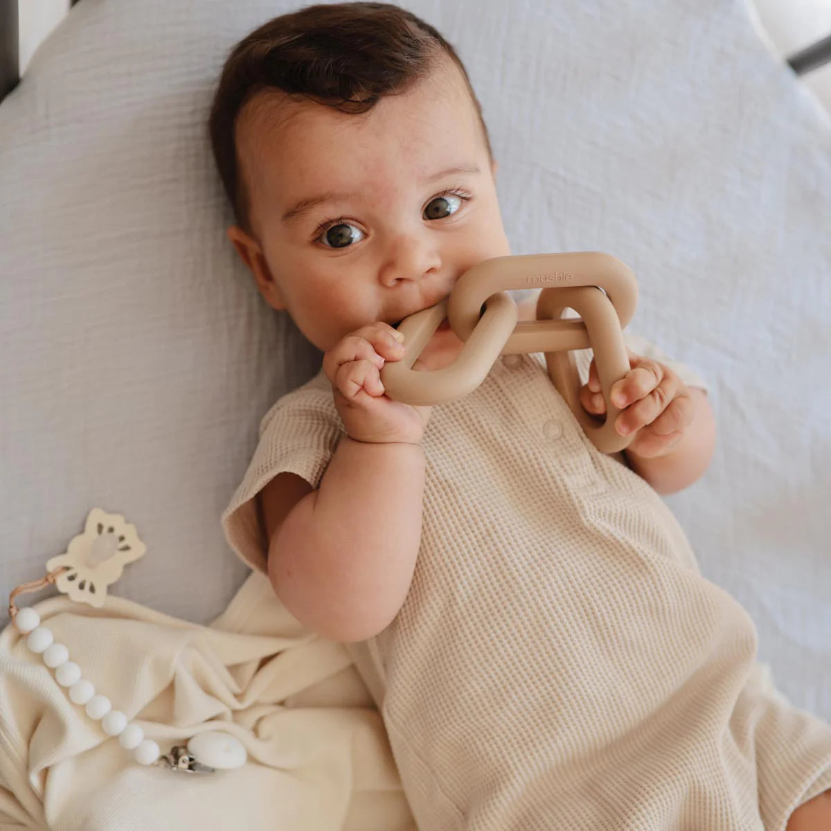 Mushie Links Baby Silicone Teether