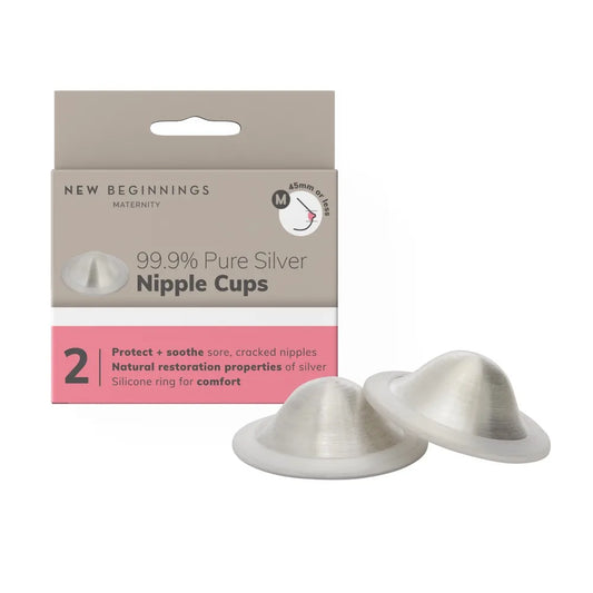 New Beginnings Silver Nursing Cups 45mm M 2 Pcs