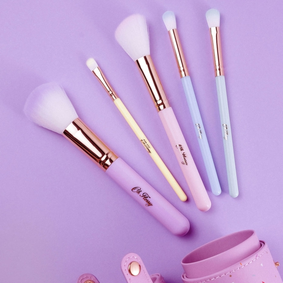 Oh Flossy Kids 5-Piece Rainbow Makeup Brush Set