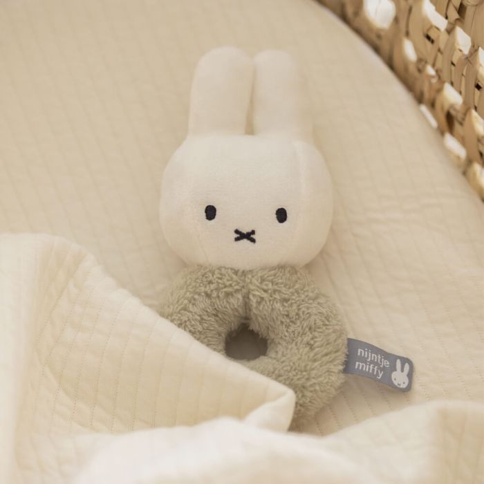 MIFFY FLUFFY RING RATTLE - PINK OR GREEN