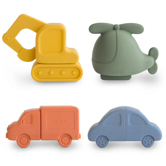 Mushie 4 Piece Bath Play Set - Vehicles