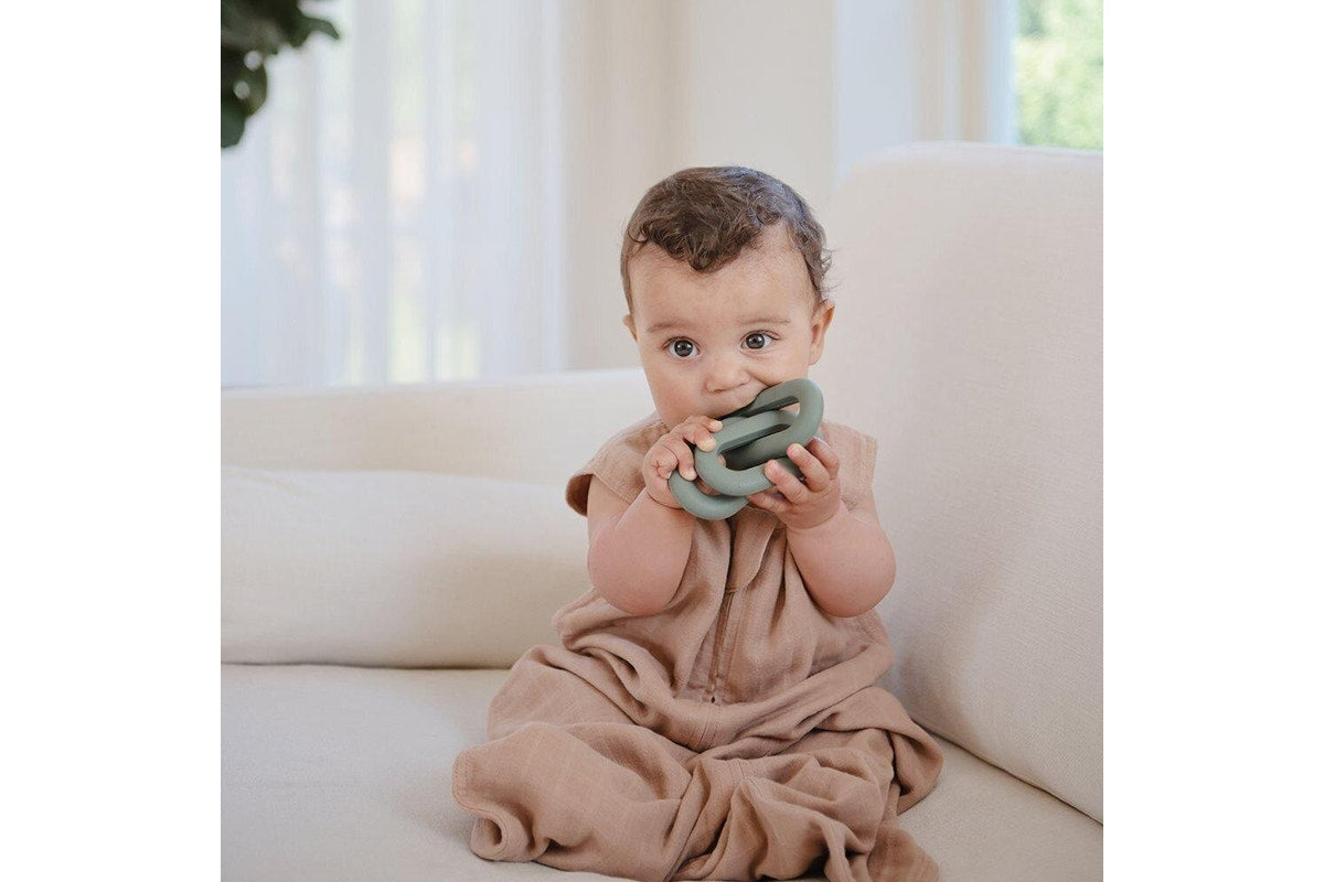 Mushie Links Baby Silicone Teether